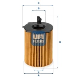 2503700 UFI Filtro de aceite original y equivalente