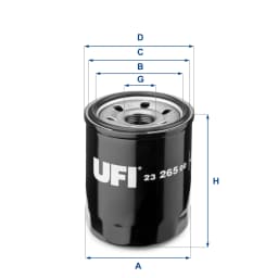 2326500 UFI Filtro de aceite original y equivalente