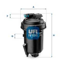 5516300 UFI Caja del filtro de combustible original y equivalente