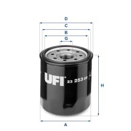 2325300 UFI Filtro de aceite original y equivalente