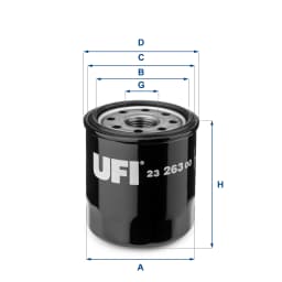 2326300 UFI Filtro de aceite original y equivalente