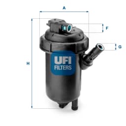 5512000 UFI Caja del filtro de combustible original y equivalente