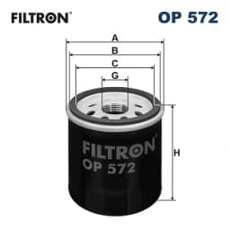OP572 FILTRON Filtro de aceite original y equivalente