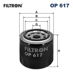 OP617 FILTRON Filtro de aceite original y equivalente