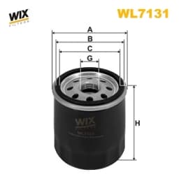 WL7131 WIX Filtro de aceite original y equivalente