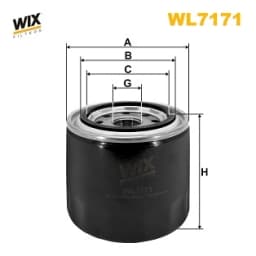 WL7171 WIX Filtro de aceite original y equivalente