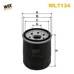 WL7134 WIX Filtro de aceite original y equivalente