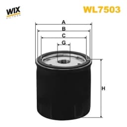 WL7503 WIX Filtro de aceite original y equivalente