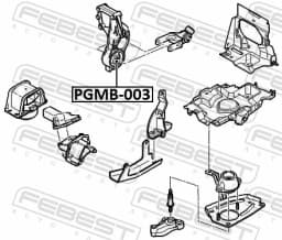 Pieza PGMB003 FEBEST Soporte, motor, trasero, silentblock
