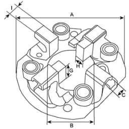 Pieza 333317 CARGO Portaescobillas motor de arranque
