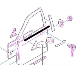 60620739 FIAT Moldura de la puerta delantera izquierda original y equivalente