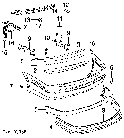 3B58074432ZZ VAG Moldura de parachoques trasero original y equivalente