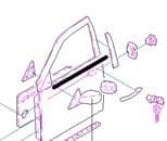 60620739 FIAT Moldura de la puerta delantera izquierda original y equivalente