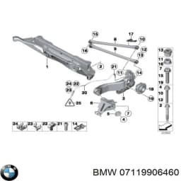 07119906460 BMW Perno de fijación, brazo oscilante delantera, inferior original y equivalente
