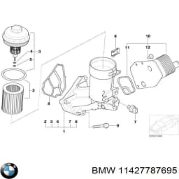 11427787695 BMW Junta, adaptador de filtro de aceite original y equivalente