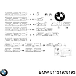 51131978193 BMW Listón embellecedor/protector, guardabarros delantero derecho original y equivalente