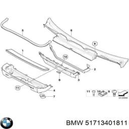 51713401811 BMW Rejilla de limpiaparabrisas original y equivalente