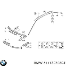 51718232894 BMW Rejilla de limpiaparabrisas original y equivalente