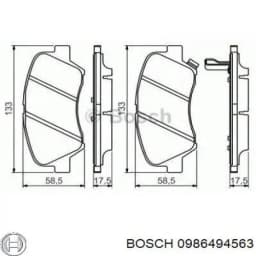 0986494563 BOSCH Pastillas de freno delanteras original y equivalente
