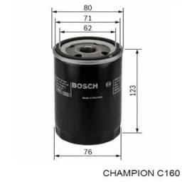 C160 CHAMPION Filtro de aceite original y equivalente
