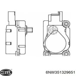 6NW351329651 HELLA Actuador de compuerta del calefacción original y equivalente