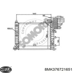 8MK376721651 HELLA Radiador original y equivalente