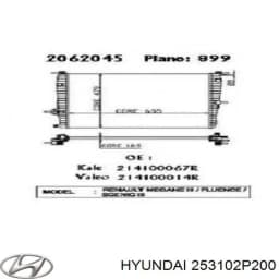 253102P200 HYUNDAI Radiador original y equivalente