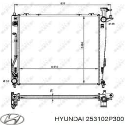 253102P300 HYUNDAI Radiador original y equivalente