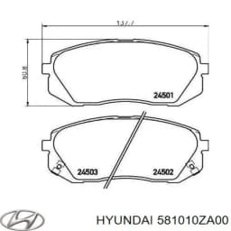 581010ZA00 HYUNDAI Pastillas de freno delanteras original y equivalente