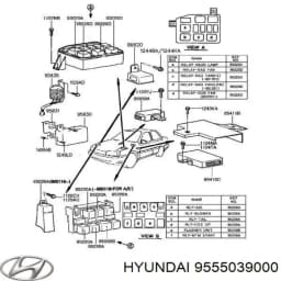 9555039000 HYUNDAI Relé de intermitentes original y equivalente