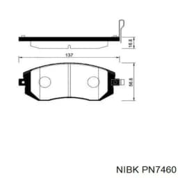 PN7460 NIBK Pastillas de freno delanteras original y equivalente