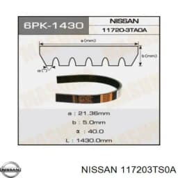 117203TS0A NISSAN Correa trapezoidal original y equivalente
