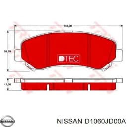 D1060JD00A NISSAN Pastillas de freno delanteras original y equivalente