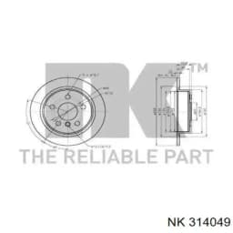 1850S MIKODA Disco de freno trasero original y equivalente