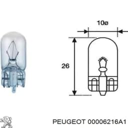 00006216A1 PEUGEOT Lámpara, luz interior/cabina original y equivalente
