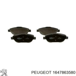 1647863580 PEUGEOT Pastillas de freno delanteras original y equivalente