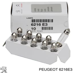 6216E3 PEUGEOT Lámpara, luz interior/cabina original y equivalente