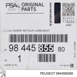 9844585580 PEUGEOT Tubo De Combustible Atras De Las Boquillas original y equivalente
