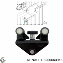 8200660913 RENAULT Rodillo inferior derecho de puerta corrediza original y equivalente