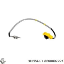 8200897221 RENAULT Sensor de temperatura, gas de escape, antes de turbina original y equivalente