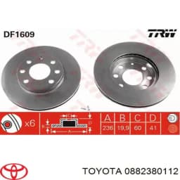 0882380112 TOYOTA Liquido de frenos original y equivalente