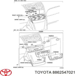 8862547021 TOYOTA Sensor de la temperatura interior original y equivalente