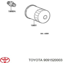 9091520003 TOYOTA Filtro de aceite original y equivalente