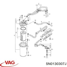 5N0130307J VAG Manguera de combustible, universal original y equivalente
