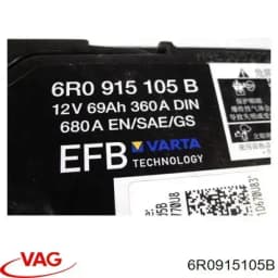 6R0915105B VAG Batería original y equivalente