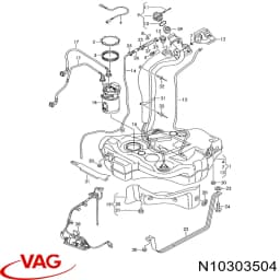N10303504 VAG Manguera de combustible, universal original y equivalente