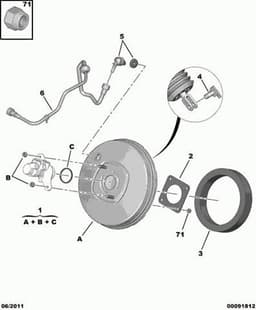 4578L0 PEUGEOT Tubo, vacío de booster original y equivalente