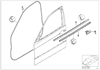 51338194707 BMW Moldura De Cristal De La Ventana De La Puerta Delantera Izquierda
