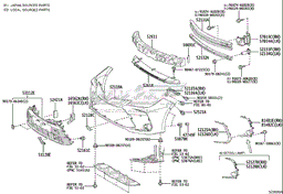 5701402190 TOYOTA Soporte De Amplificador De Parachoques Delantero original y equivalente