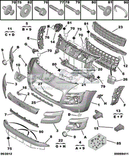 742284 PEUGEOT Absorbente parachoques delantero original y equivalente